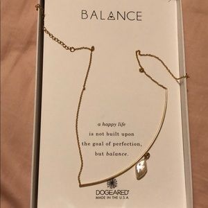 Dogeared gold dipped balance necklace